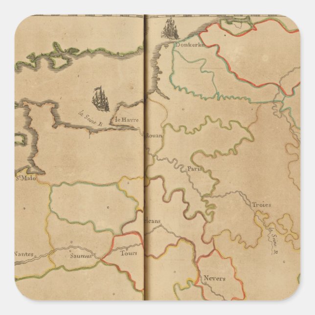 France Rivers Square Sticker (Front)