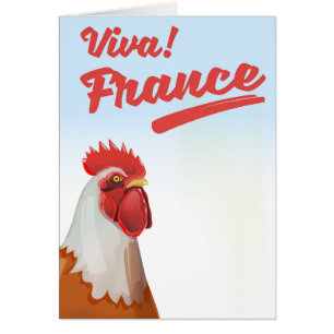 France Rooster travel poster