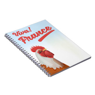 France Rooster travel poster Notebook