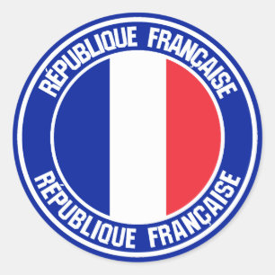 France Round Emblem Classic Round Sticker