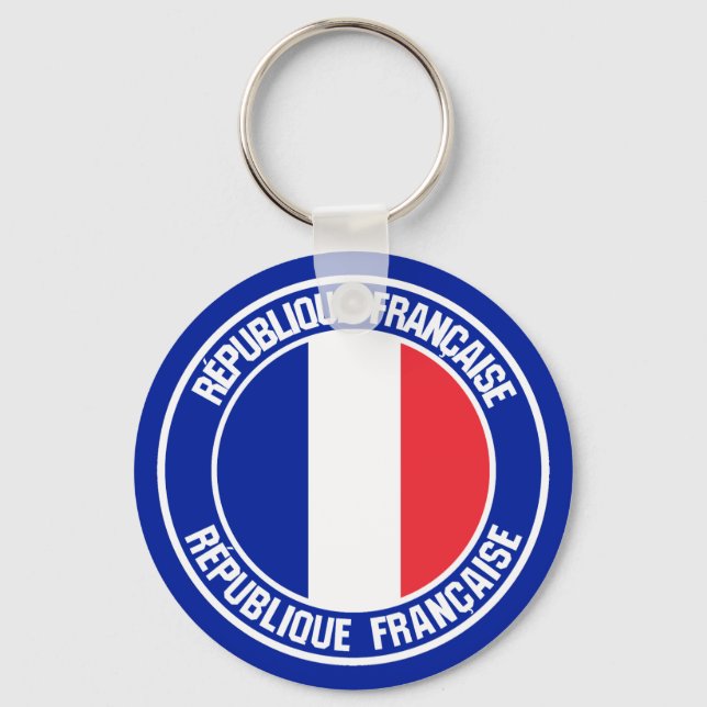 France Round Emblem Key Ring (Front)
