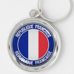 France Round Emblem Key Ring