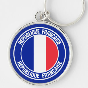 France Round Emblem Key Ring