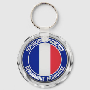 France Round Emblem Key Ring