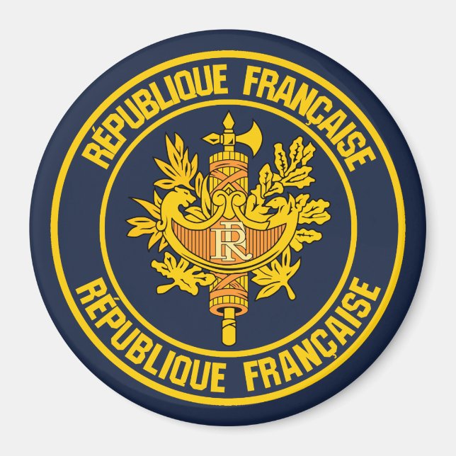 France Round Emblem Magnet (Front)