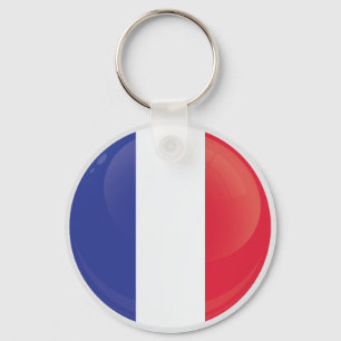 France  Round Icon Flag Key Ring