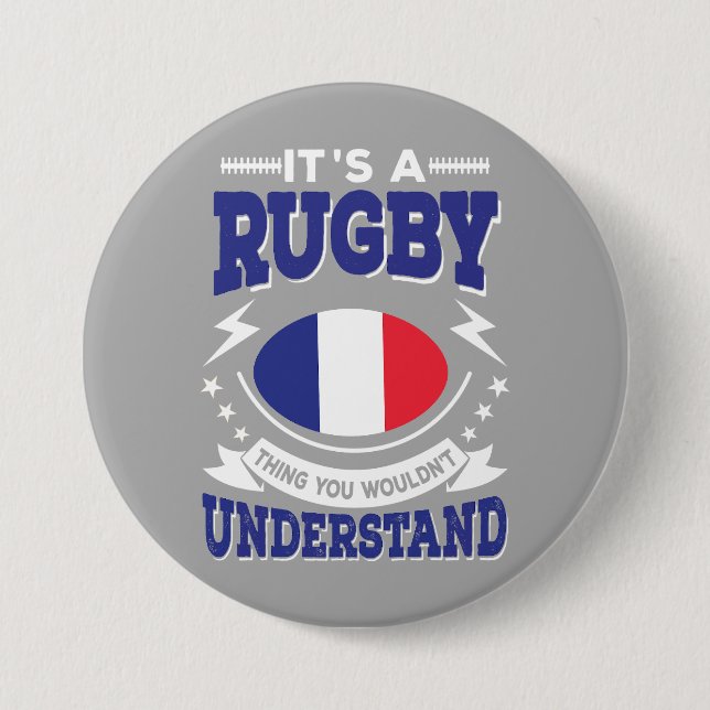 France Rugby 7.5 Cm Round Badge (Front)