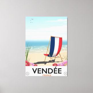 France seaside beach travel poster canvas print