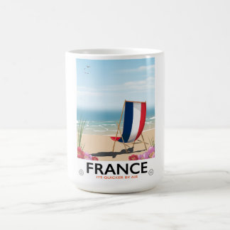 France seaside beach travel poster coffee mug