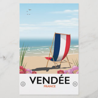 France seaside beach travel poster stationery