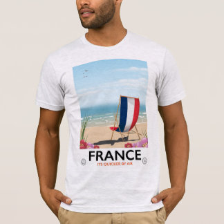 France seaside beach travel poster T-Shirt