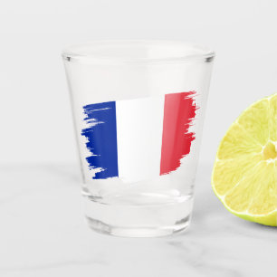 France Shot Glass, Patriotic French Flag Glass