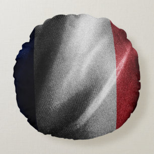 France silk flag round cushion