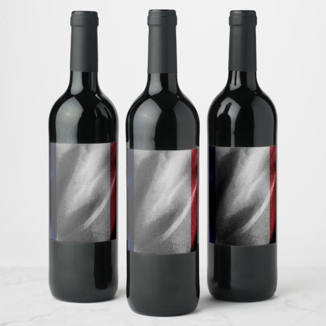 France silk flag wine label (Bottles)
