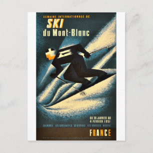 France Ski Vintage Travel Postcard