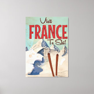 France Skiing Vintage travel poster Canvas Print
