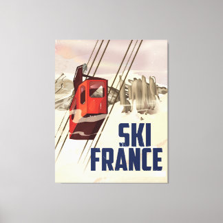 France Skiing vintage travel poster. Canvas Print