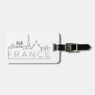 France Skyline Luggage Tag