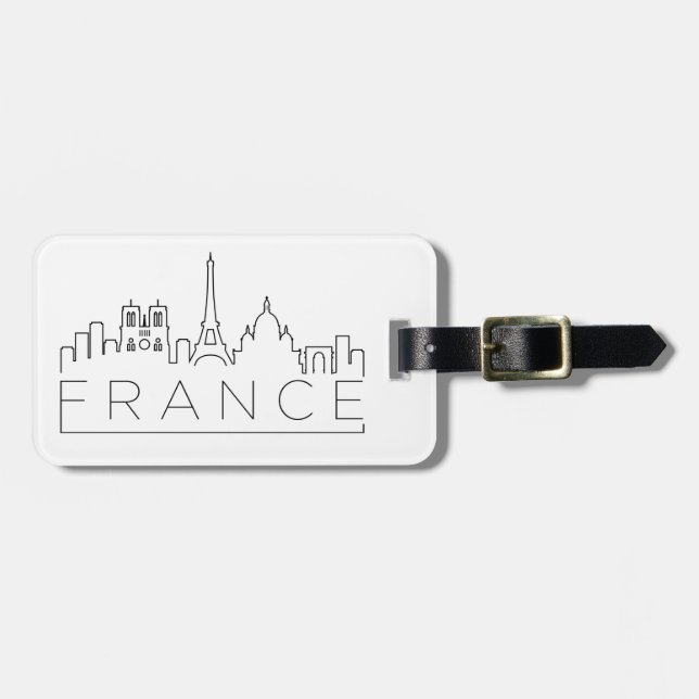France Skyline Luggage Tag (Front Horizontal)