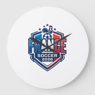 France Soccer 2026 Soccer Bold Country Typography Large Clock