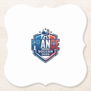 France Soccer 2026 Soccer Bold Country Typography  Paper Coaster