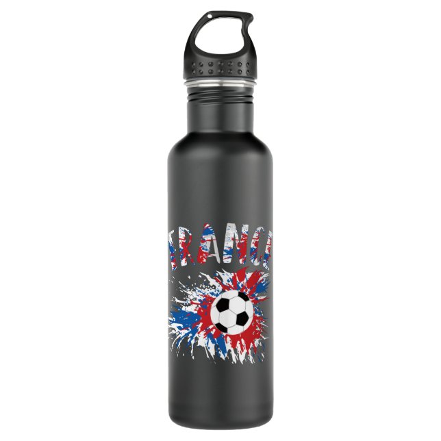France Soccer Ball Grunge Flag 710 Ml Water Bottle (Front)