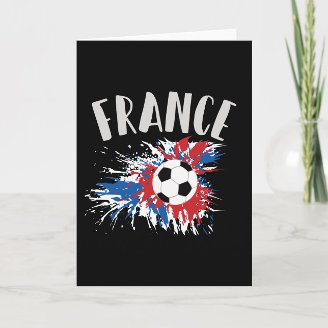 France Soccer Ball Grunge Flag Card (Front)