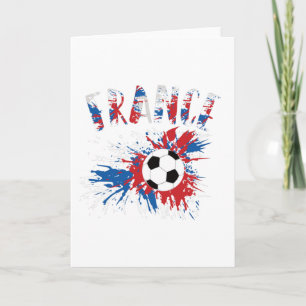 France Soccer Ball Grunge Flag Card