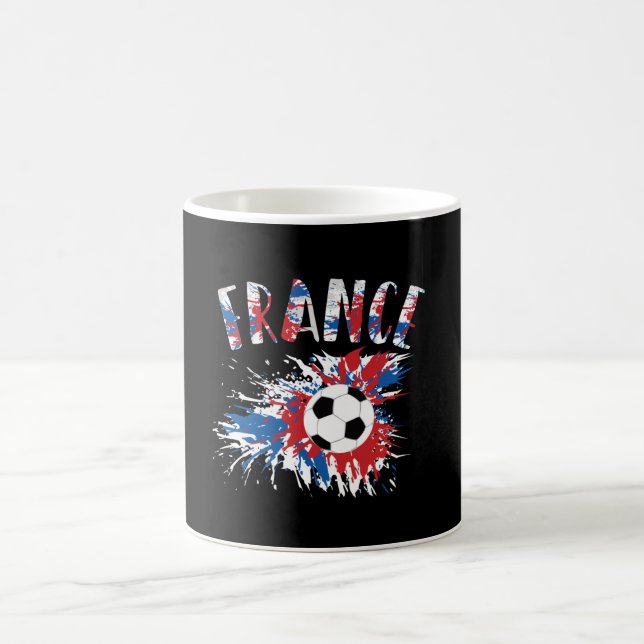 France Soccer Ball Grunge Flag Coffee Mug (Center)