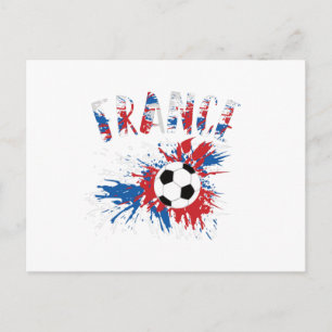 France Soccer Ball Grunge Flag Postcard