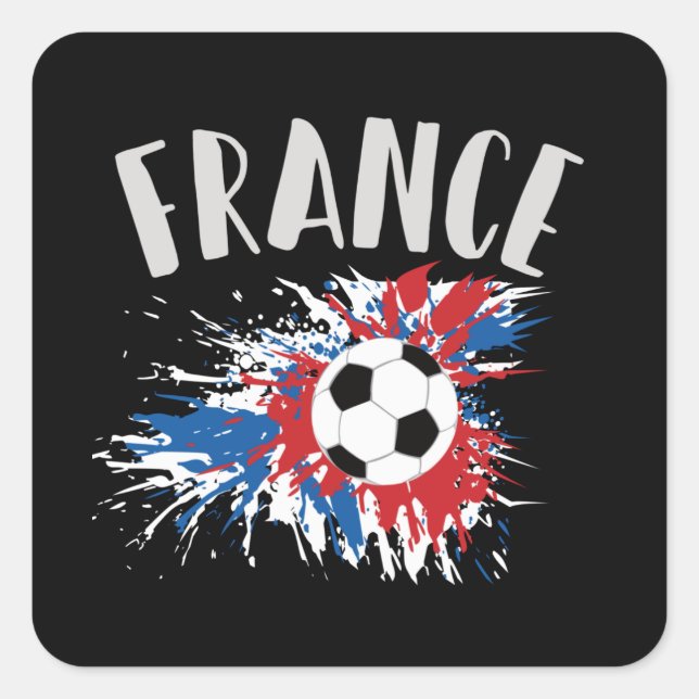 France Soccer Ball Grunge Flag Square Sticker (Front)