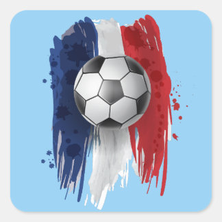 France soccer ball square sticker