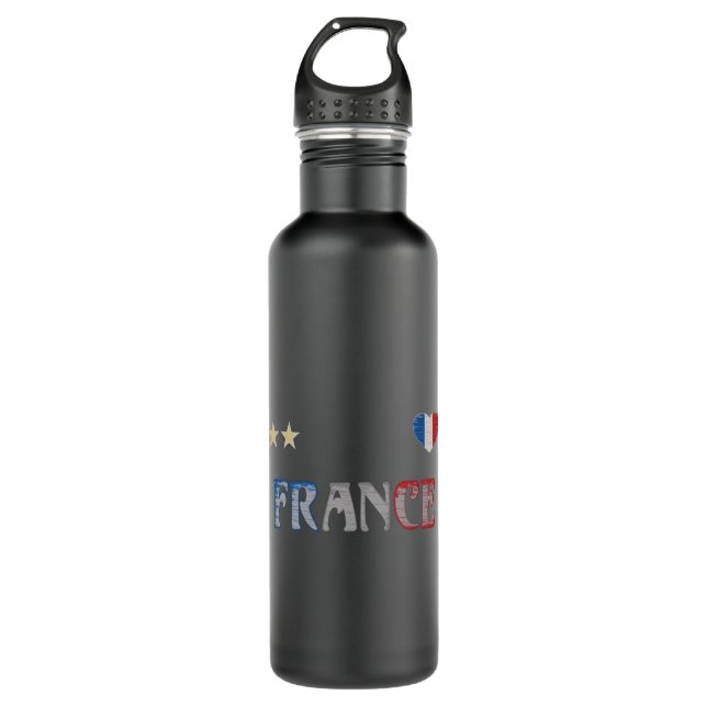 France Soccer Football Fan Shirt French Flag 710 Ml Water Bottle (Front)