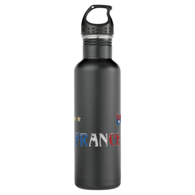 France Soccer Football Fan Shirt French Flag 710 Ml Water Bottle (Front)