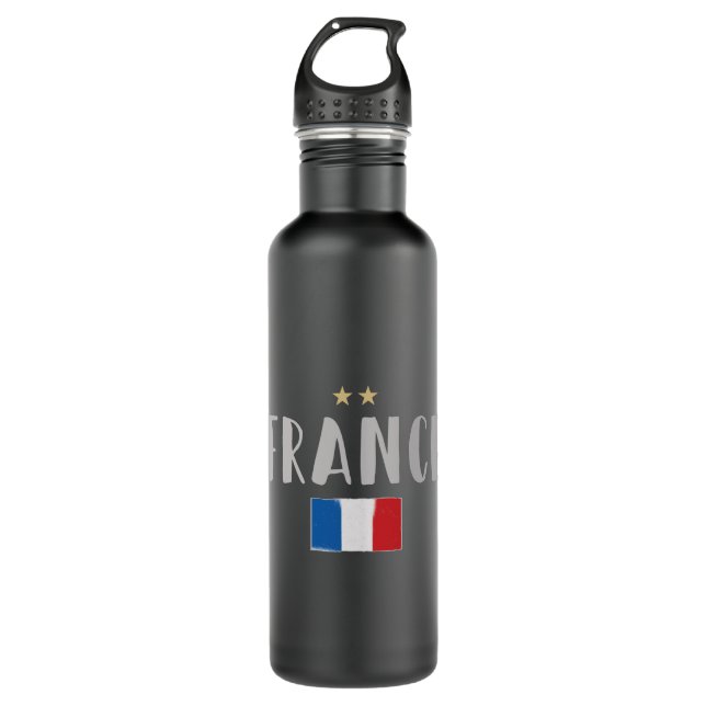 France Soccer Football Fan Shirt French Flag 710 Ml Water Bottle (Front)
