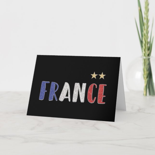 France Soccer Football Fan Shirt French Flag Card (Front)