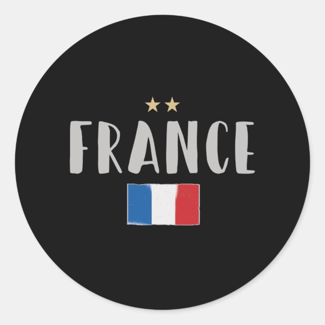 France Soccer Football Fan Shirt French Flag Classic Round Sticker (Front)