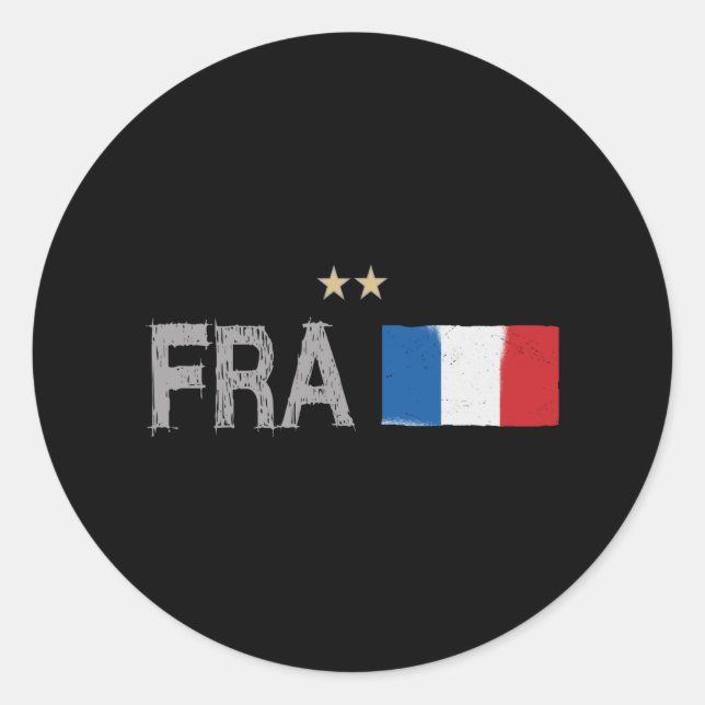 France Soccer Football Fan Shirt French Flag Classic Round Sticker (Front)