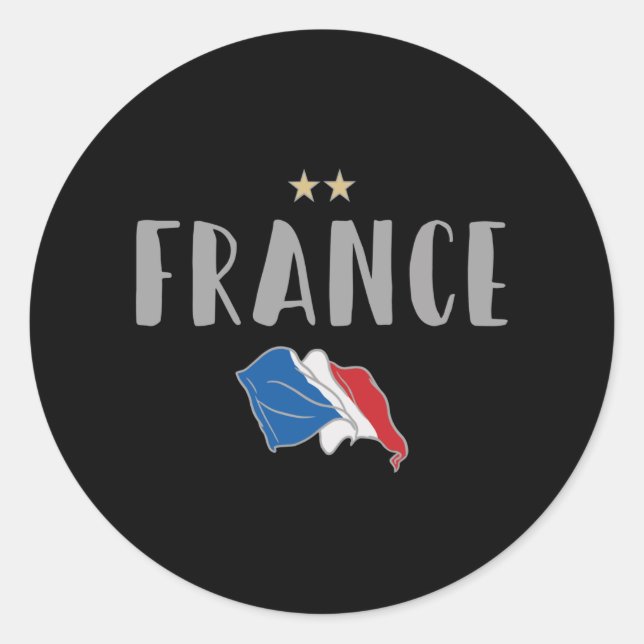 France Soccer Football Fan Shirt French Flag Classic Round Sticker (Front)