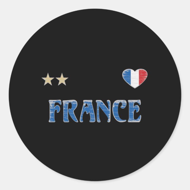France Soccer Football Fan Shirt French Flag Classic Round Sticker (Front)
