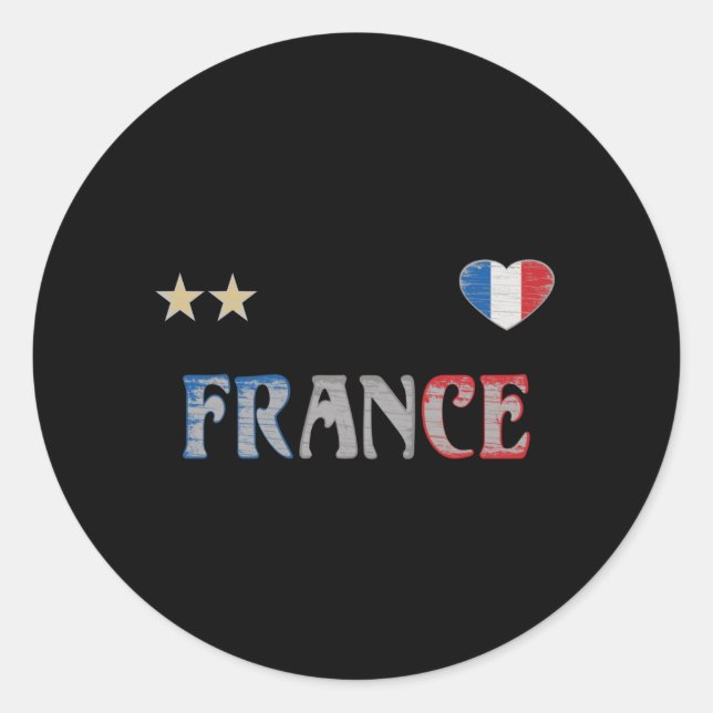 France Soccer Football Fan Shirt French Flag Classic Round Sticker (Front)