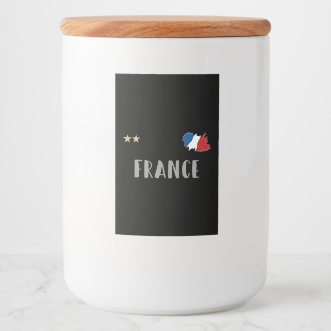 France Soccer Football Fan Shirt French Flag Food Label (Front)