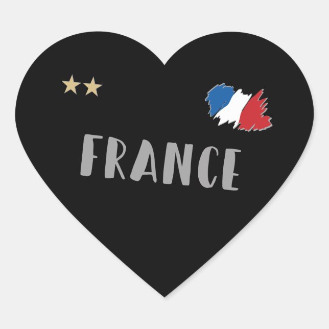 France Soccer Football Fan Shirt French Flag Heart Sticker (Front)