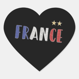France Soccer Football Fan Shirt French Flag Heart Sticker