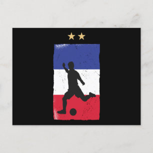 France Soccer Football Fan Shirt French Flag Postcard