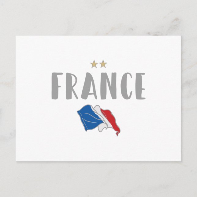 France Soccer Football Fan Shirt French Flag Postcard (Front)