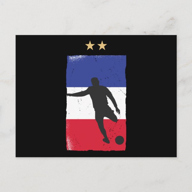 France Soccer Football Fan Shirt French Flag Postcard (Front)