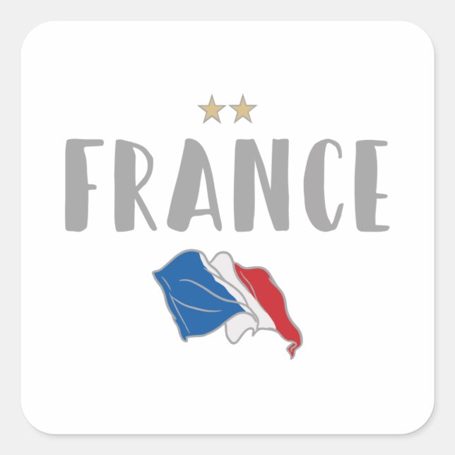 France Soccer Football Fan Shirt French Flag Square Sticker (Front)