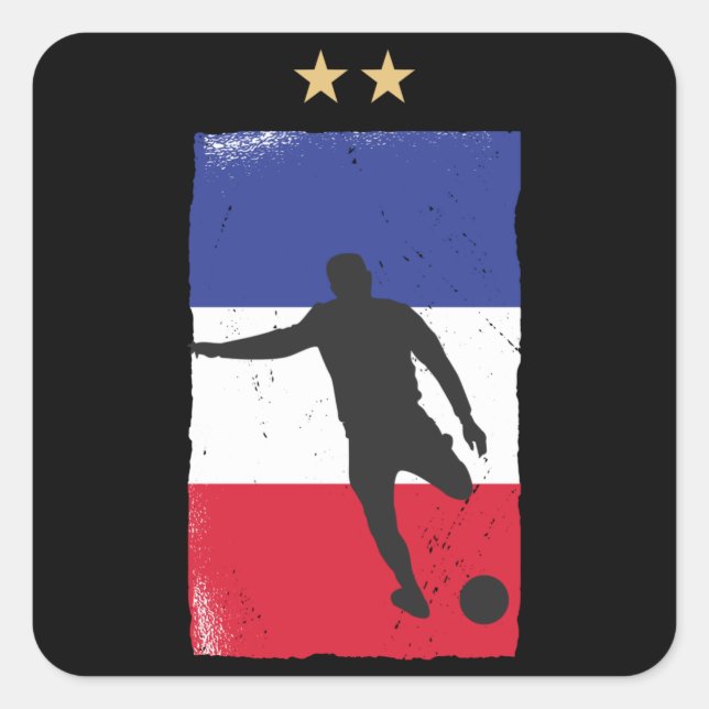 France Soccer Football Fan Shirt French Flag Square Sticker (Front)