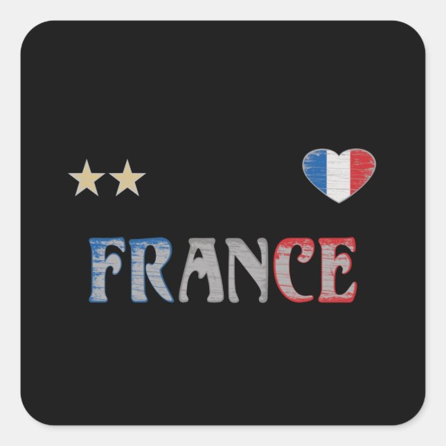 France Soccer Football Fan Shirt French Flag Square Sticker (Front)